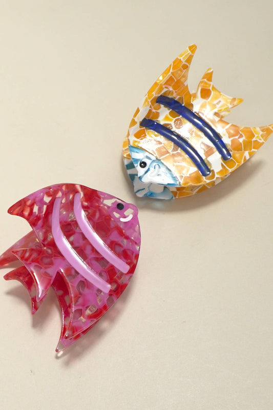 Cellulose Vibrant Ocean Sea Fish Hair Claw Clips