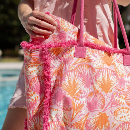 Sanibel Fringe Tote Pink/Apricot/Blossom