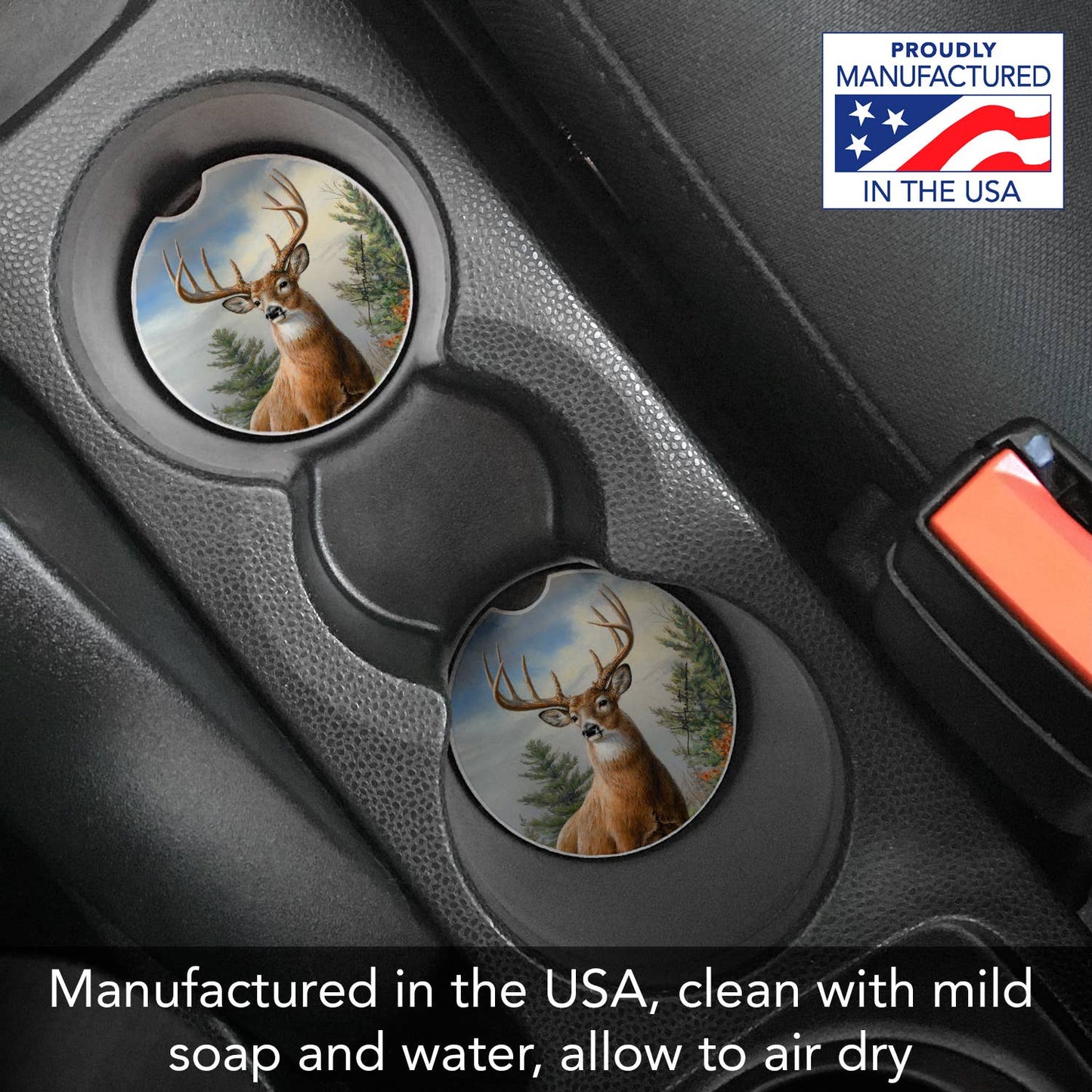 Morning Light Absorbent Stone Car Coaster 1 Pk