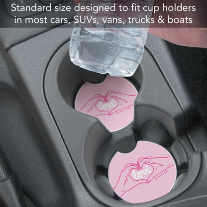 "Love Hands" Absorbent Stone Car Coaster 1pk