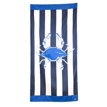 San Blas Crab Beach Towel   Navy/Sapphire   34x70