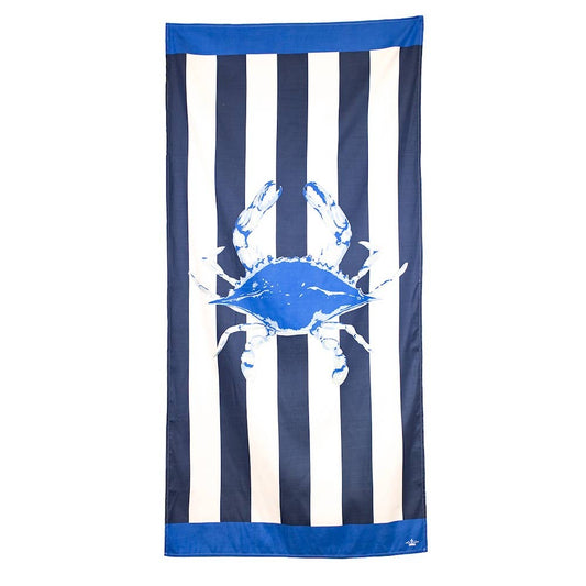 San Blas Crab Beach Towel   Navy/Sapphire   34x70