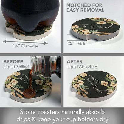 "Pray" Single Packaged Stone Car Coaster