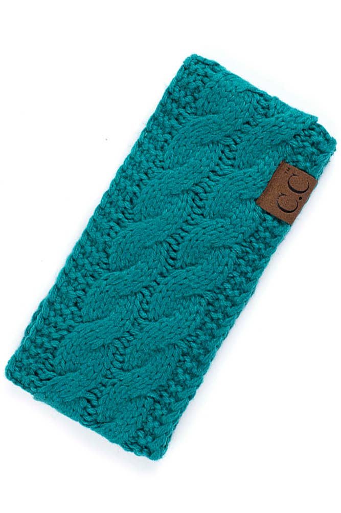 Sea Green Cable Knit Solid Headband