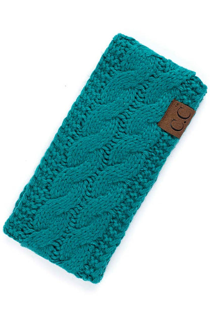 Sea Green Cable Knit Solid Headband