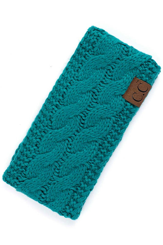Sea Green Cable Knit Solid Headband