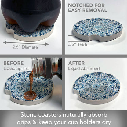 "Farmhouse Tile" Single Packaged Stone Car Coaster