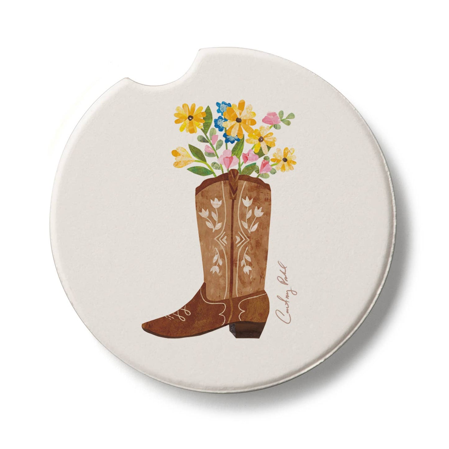 Thirstystone "Western Cowgirl" Absorbent Stone Car Coaster