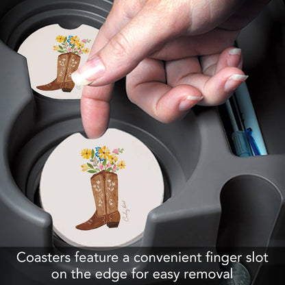 Thirstystone "Western Cowgirl" Absorbent Stone Car Coaster