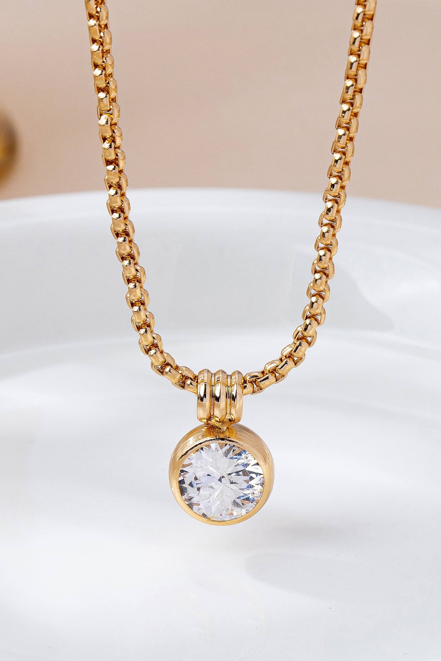 Rhinestone Zircon Statement Bold Pendant Necklace