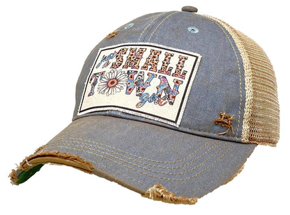 Just A Small Town Girl Distressed Trucker Hat Baseball Cap