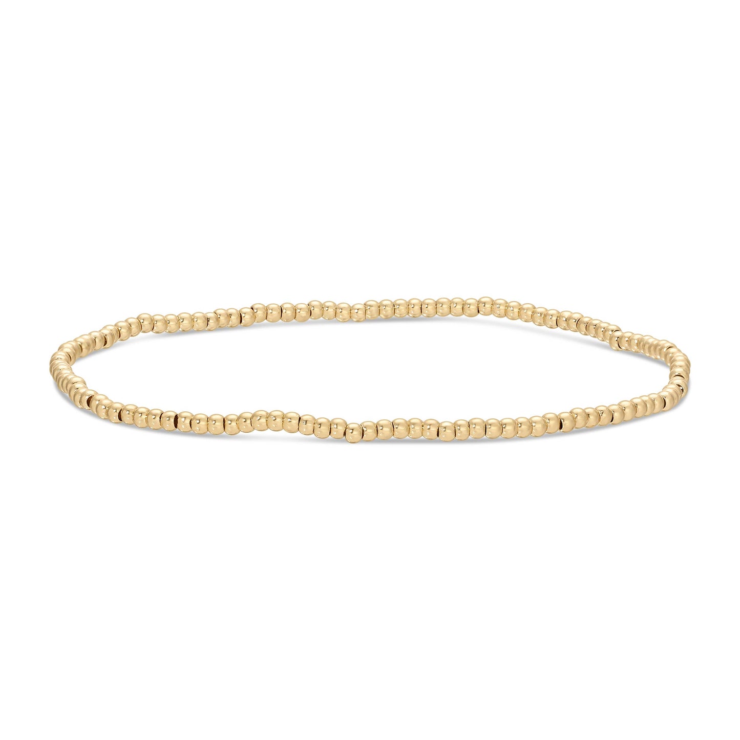 Gold 2mm Stretch Beaded Bracelet