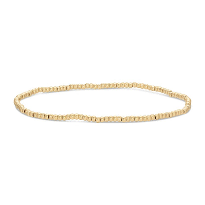 Gold 2mm Stretch Beaded Bracelet