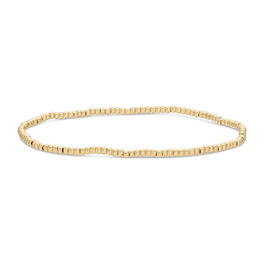 Gold 2mm Stretch Beaded Bracelet