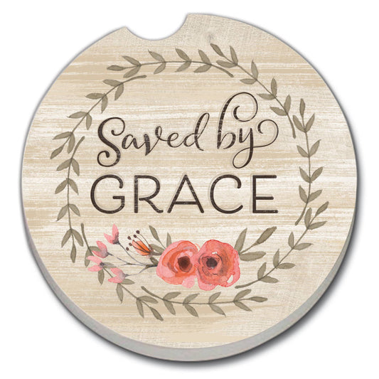 Saved by Grace 1pk Absorbent Stone Car Coaster