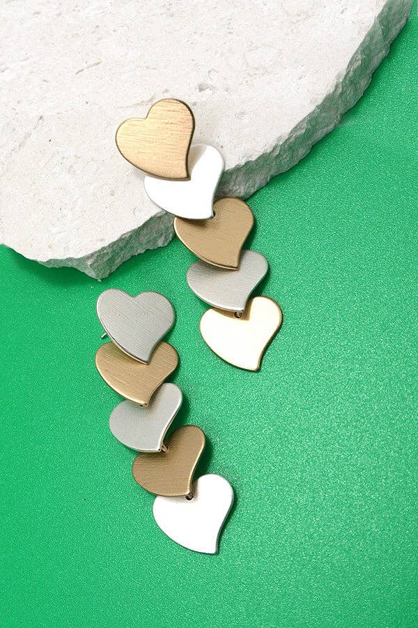 Multi Heart 2 Tone Earring