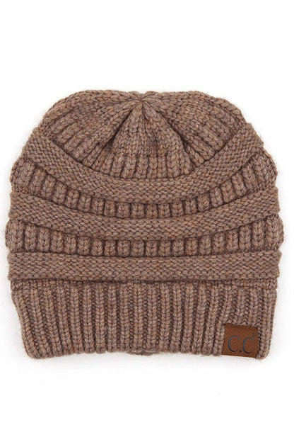 Berry Mixed Soft Yarn Knit Beanie