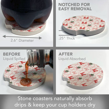 "Coquette Holiday" Single Packaged Stone Car Coaster