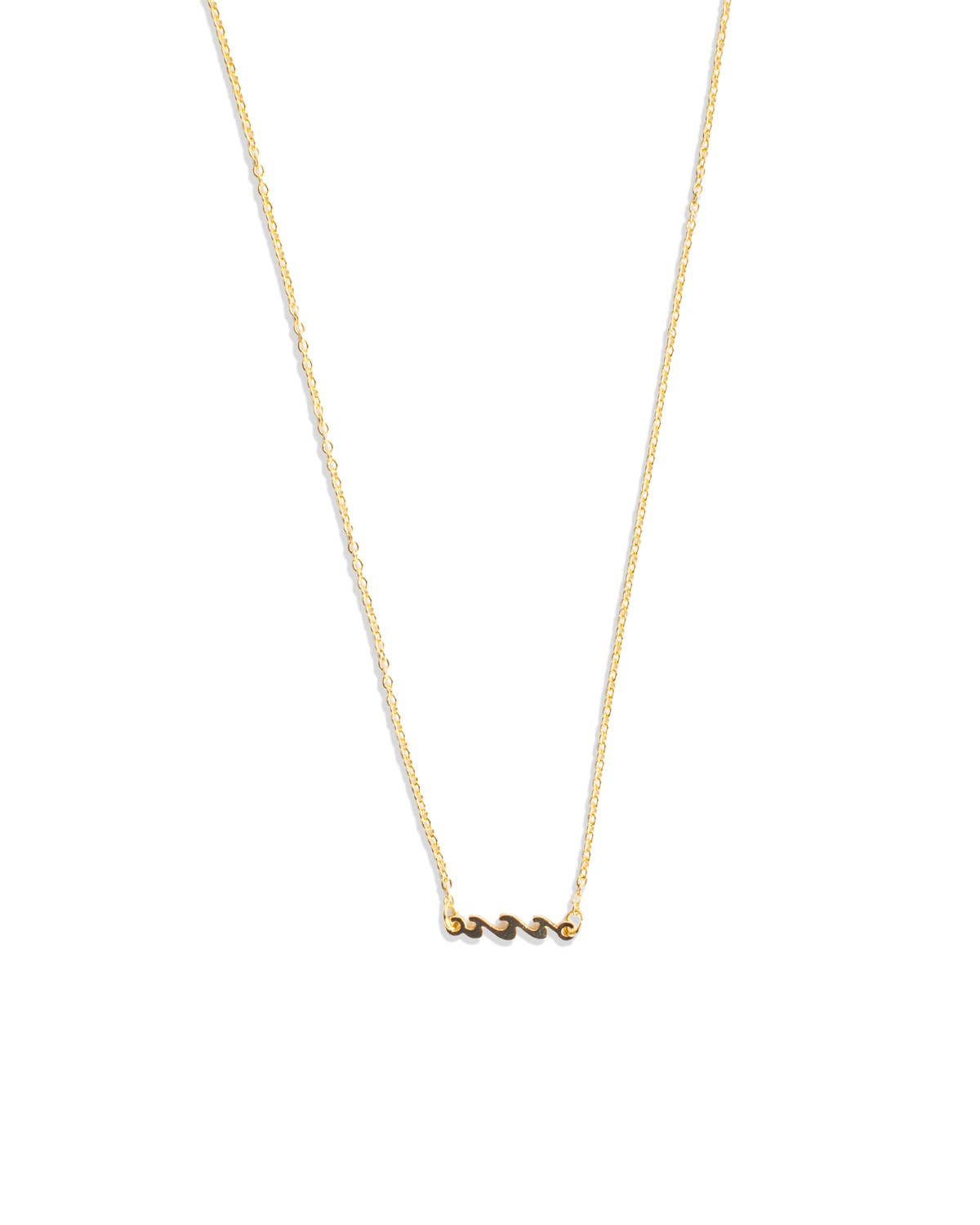 Make Waves Necklace   Gold   15"+3"