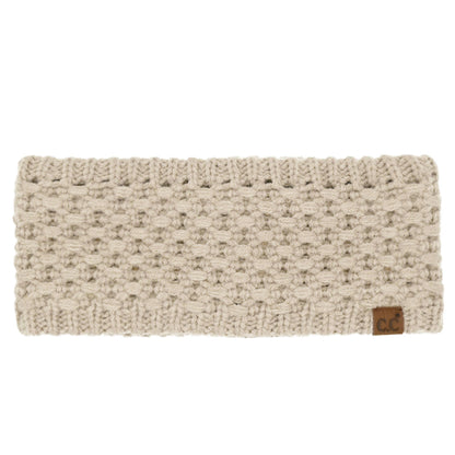 Denim Cross Cell Stitch Knit Winter Headwrap