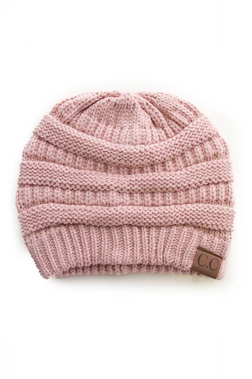 Rose Cable Knit Classic Beanie Winter Hat