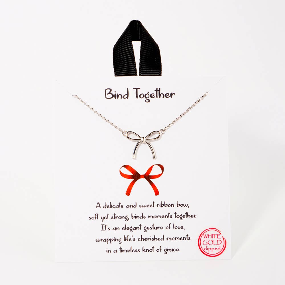 Silver, Gold Dipped Girls Bow Charm Necklaces