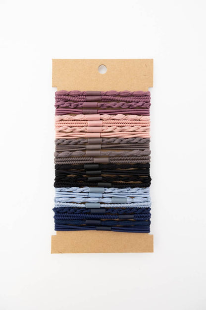 Solid Hues Twisted Boho Hair Tie Bracelet Set