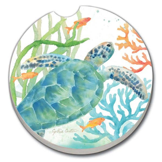 Sea Life Serenade Absorbent Stone Car Coaster 1 Pack