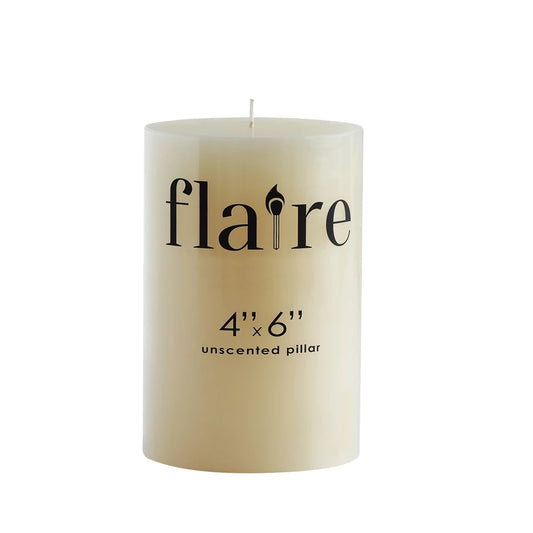 4 x 6 Cream Unscented Pillar Candle