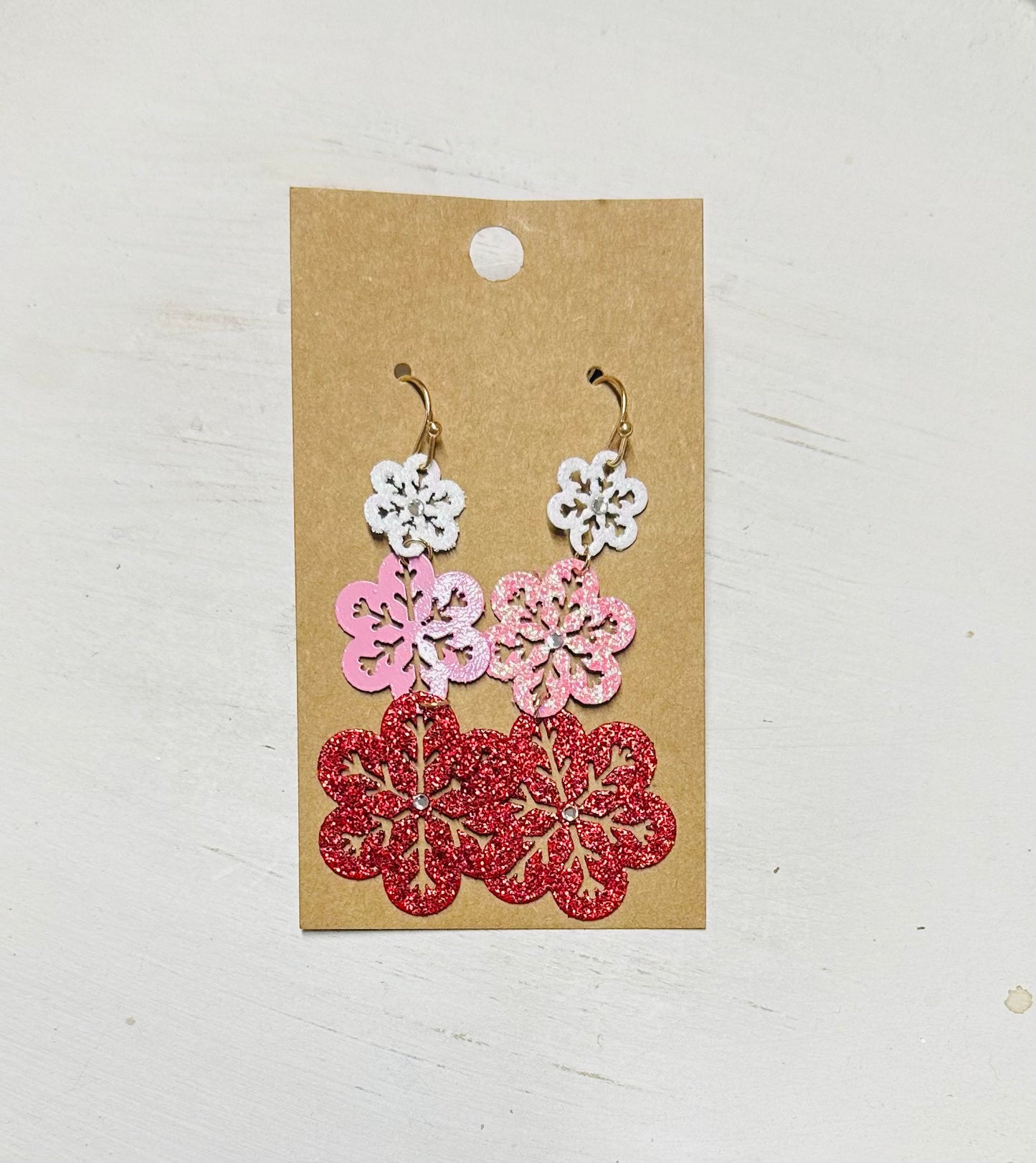 3 Tier Flower Earrings