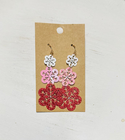 3 Tier Flower Earrings