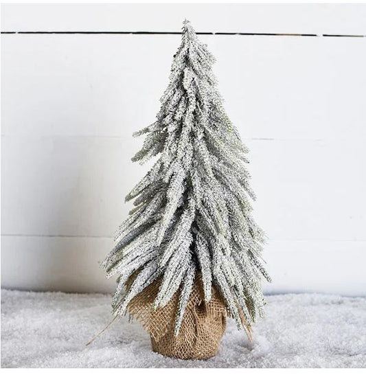 10" Frosted Tree in Burlap