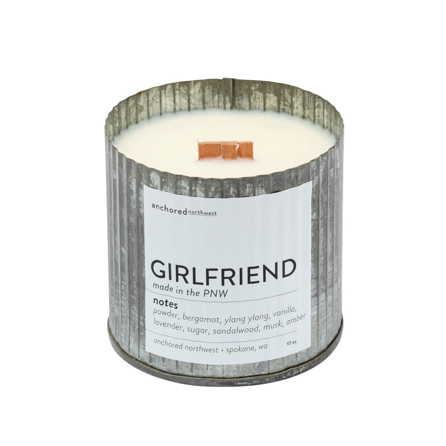 Girlfriend Rustic Vintage Soy Candle With Wood Wick