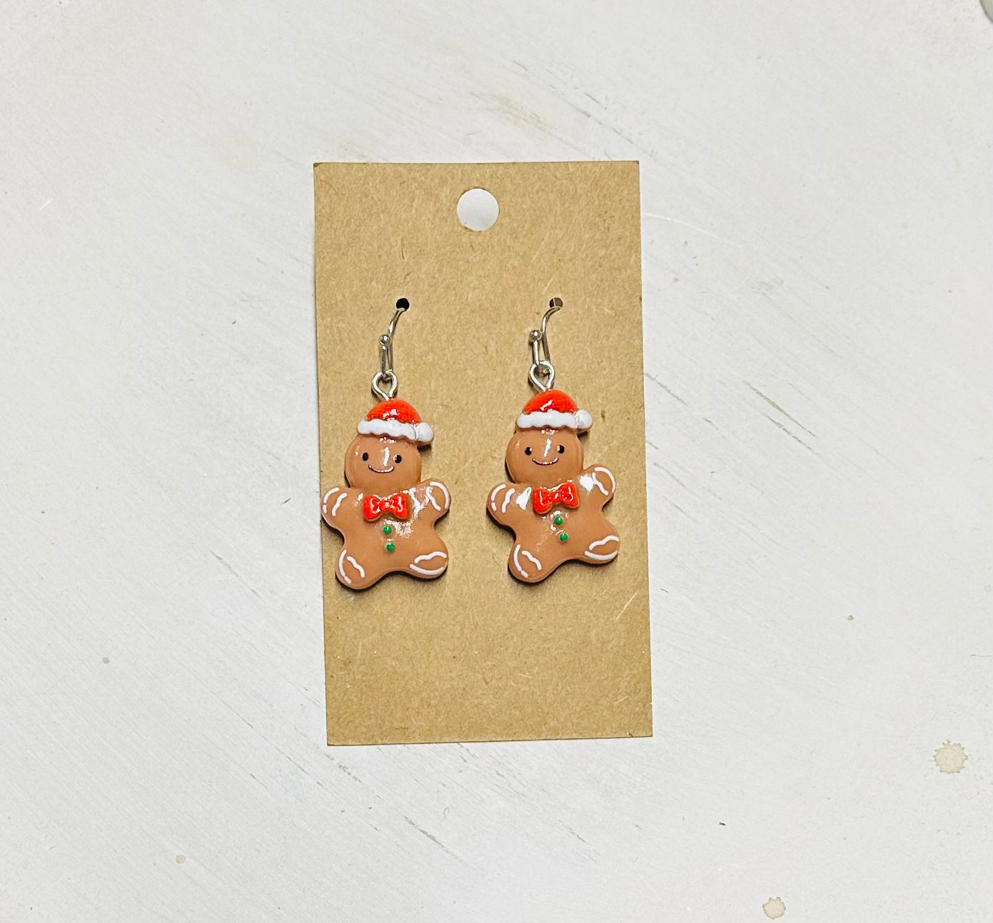 Gingerbread Man Earrings