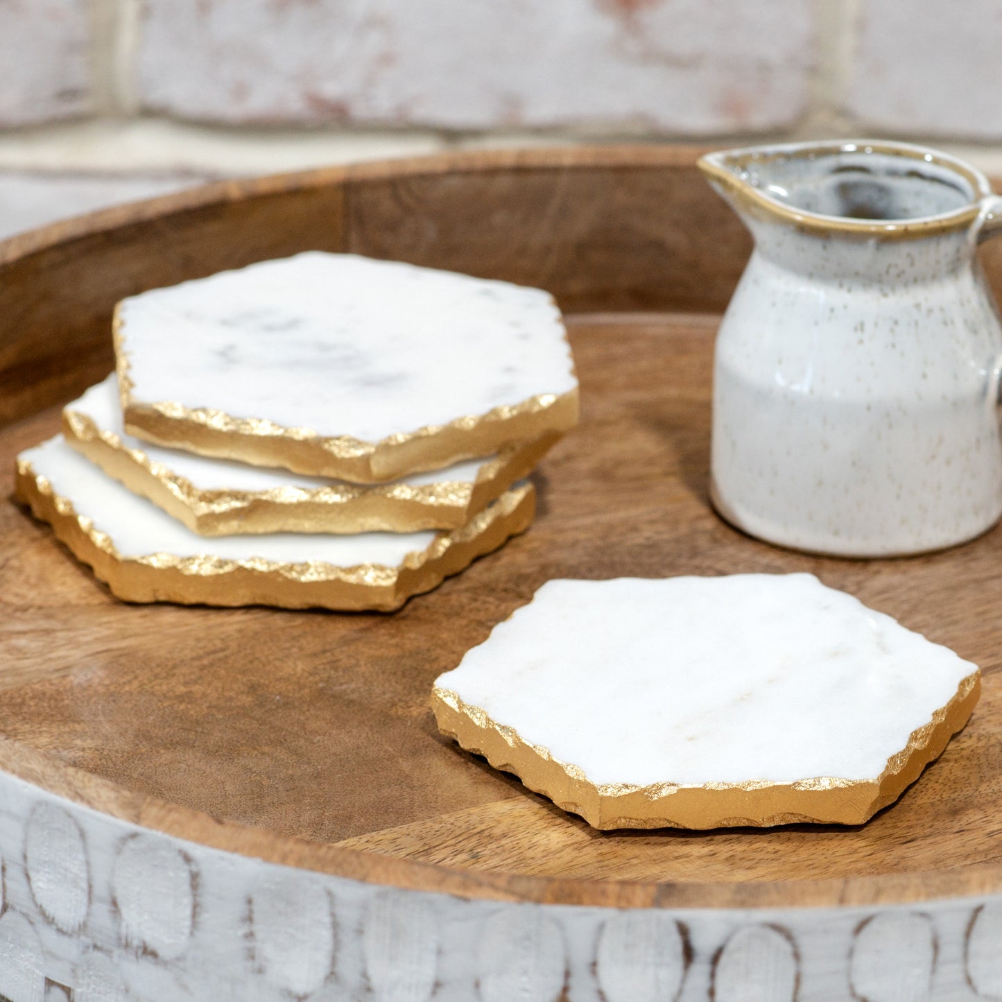 Gold Foil Edge Marble Coasters