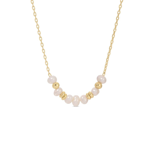 Gold Delicate Pearl Accented Necklace