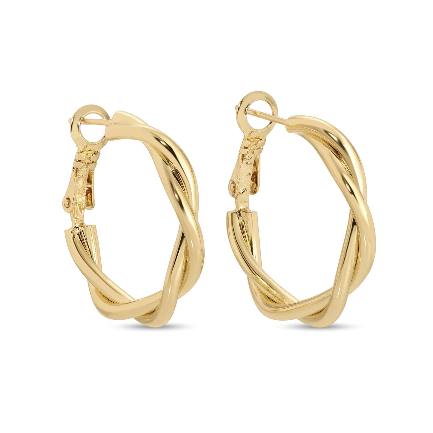 Gold Twisted Latch Back Earrings