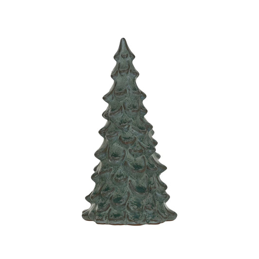 Stoneware Tree, Reactive Glaze, Green