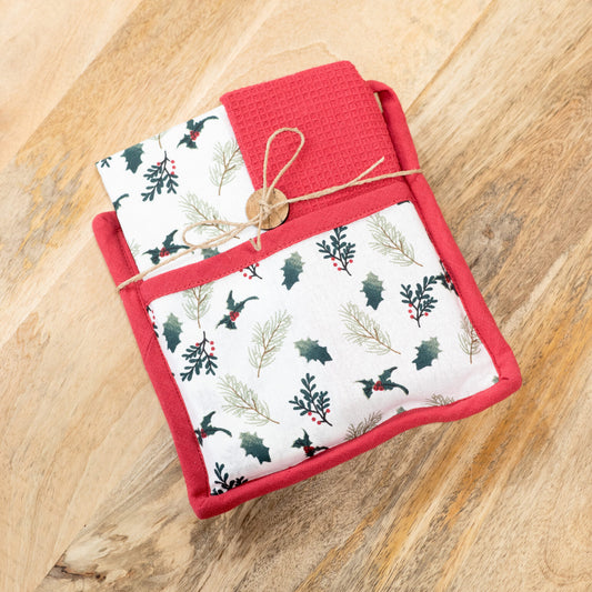 Holly Potholder Towel Set