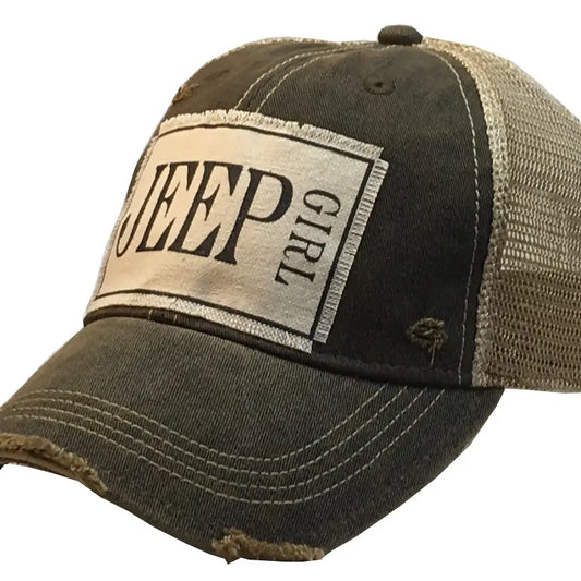 Jeep Girl Distressed Trucker Hat