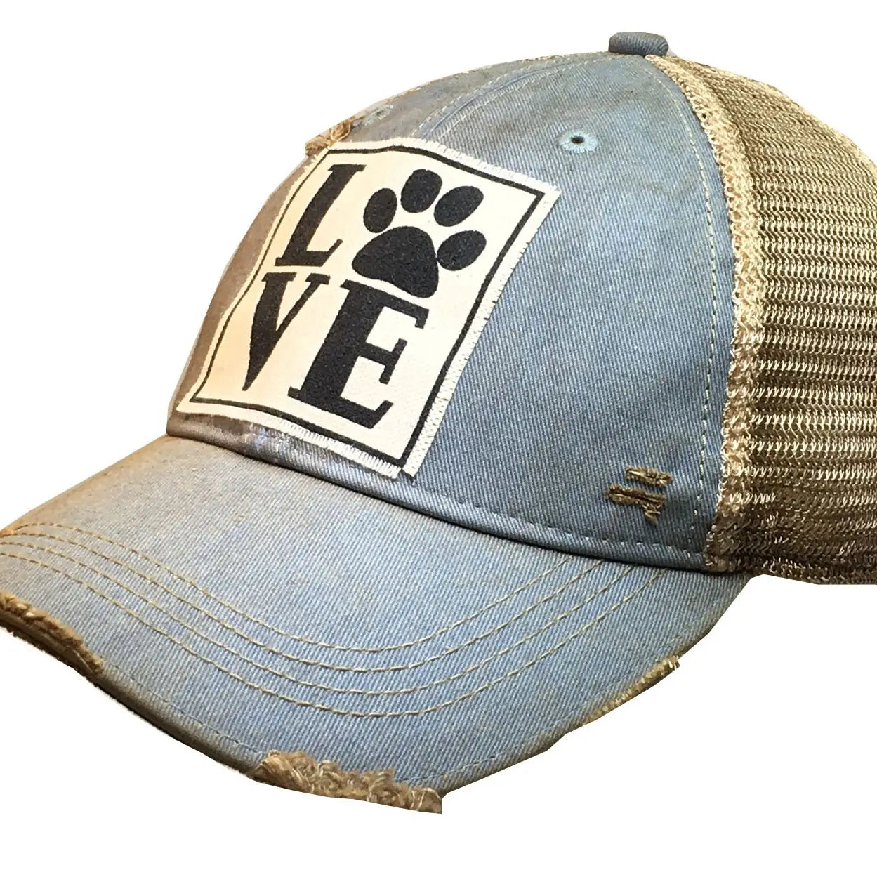 Love (Paw) Distressed Trucker Hat