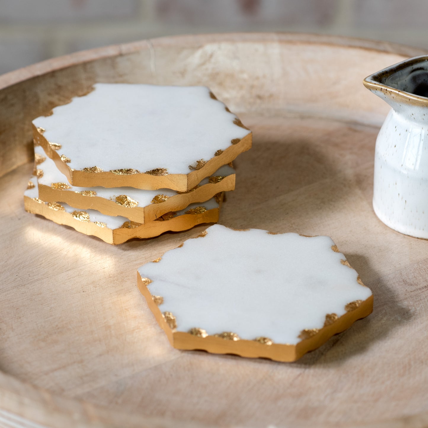 Marble & Gold Foil Edge Coasters