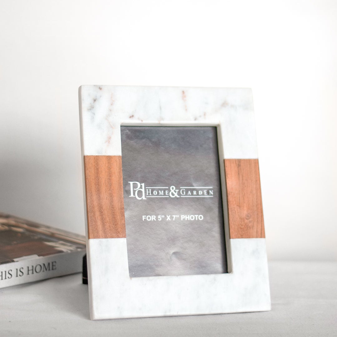 5 x 7 Marble Wood Photo Frame