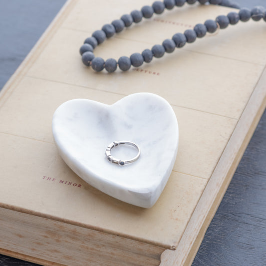 4" Marble Heart Tray