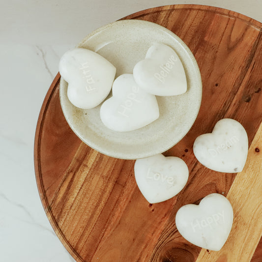 Heart Shaped Marble Word Stones