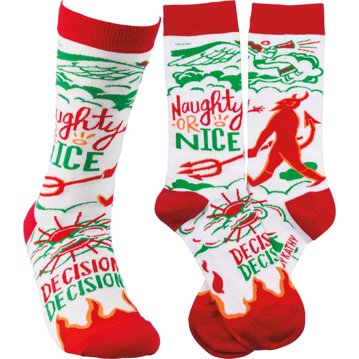 Naughty Nice Desicions Socks