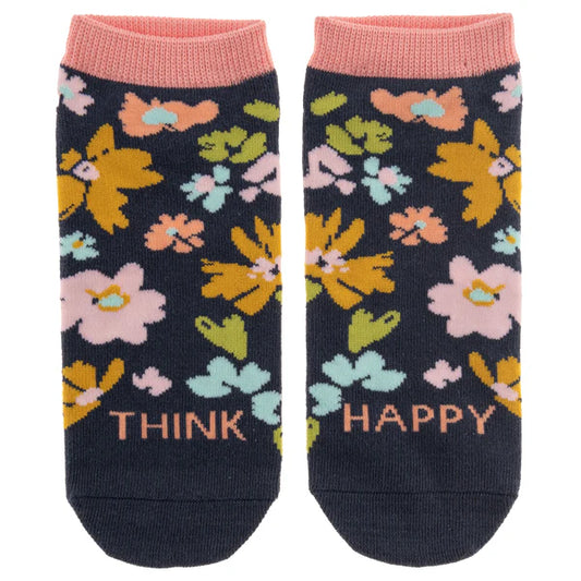 Navy Floral Ankle Socks