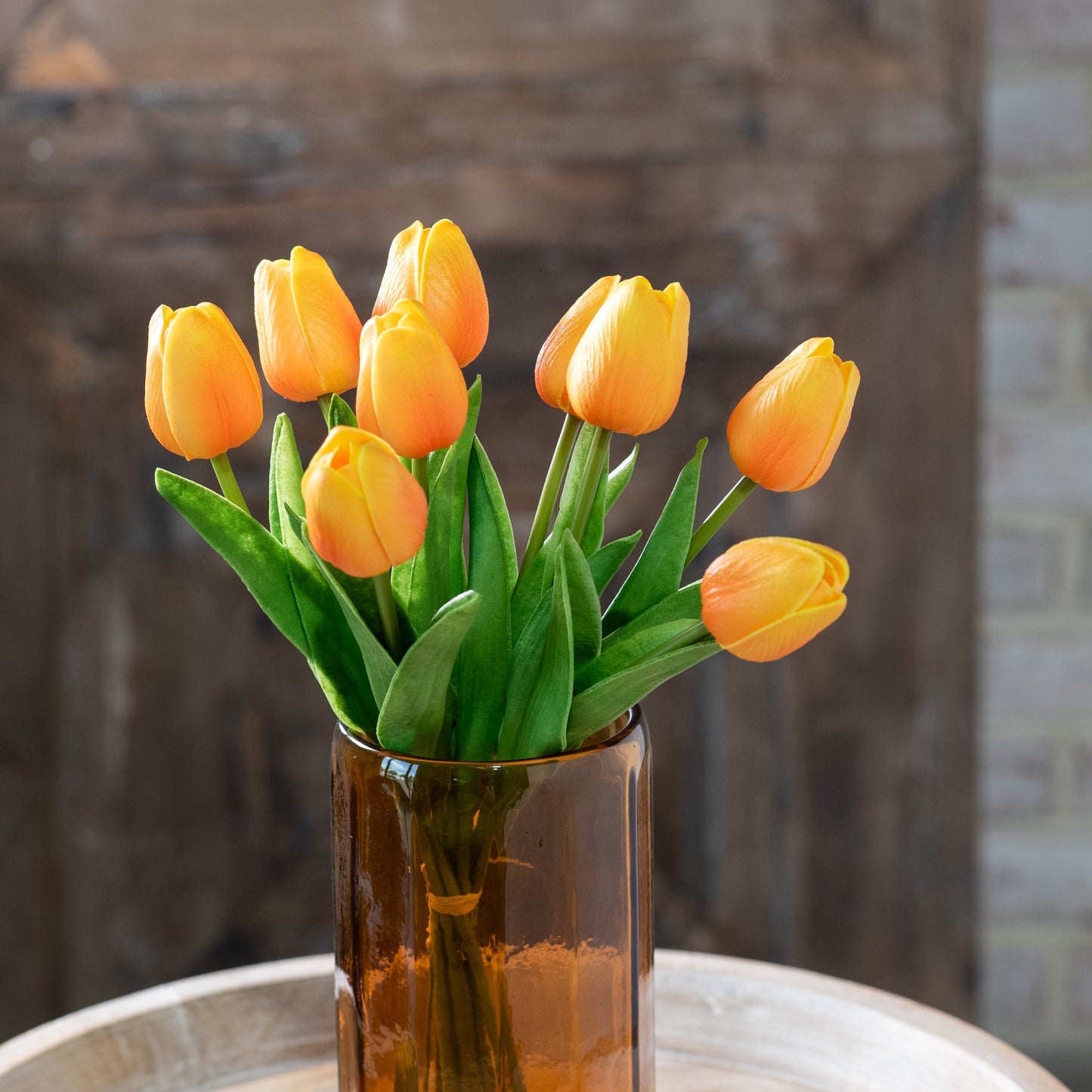 9 Sunset Orange Tulip Bunch