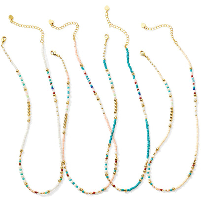 Pearl Accented Seed Bead Necklace