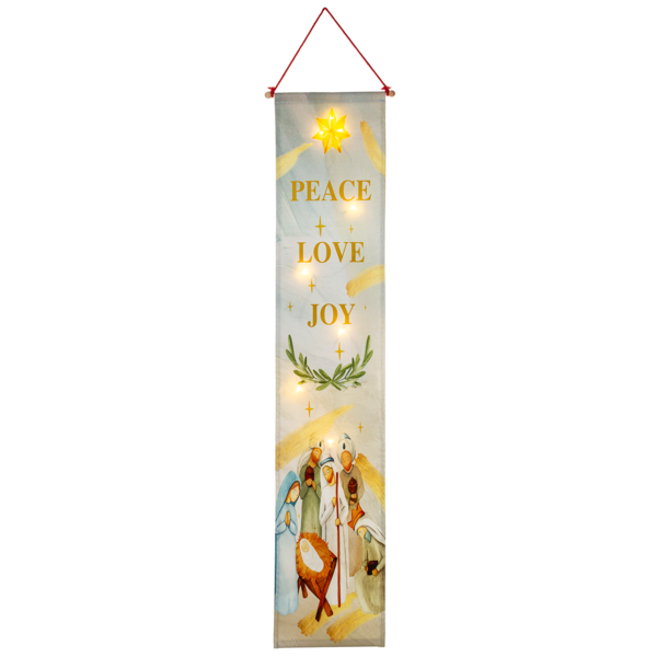 Peace Love Joy Light Up Banner